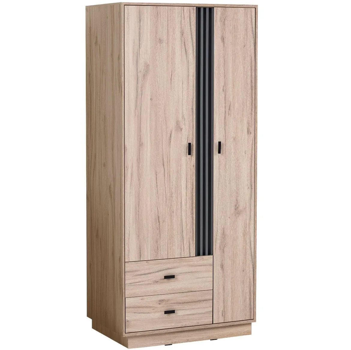 Allmo AL2 ormar 2 vrata+2 fioke 90x50x195 cm hrast/tamno sivi