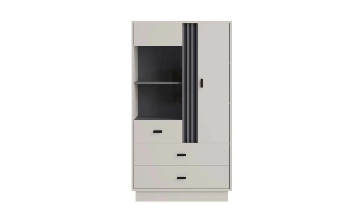 Allmo vitrina niska 80x40x145 cm kašmir/antracit