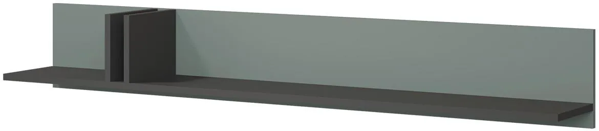 Alsy 14 zidna polica 150x22x22 siva/aloe zelena