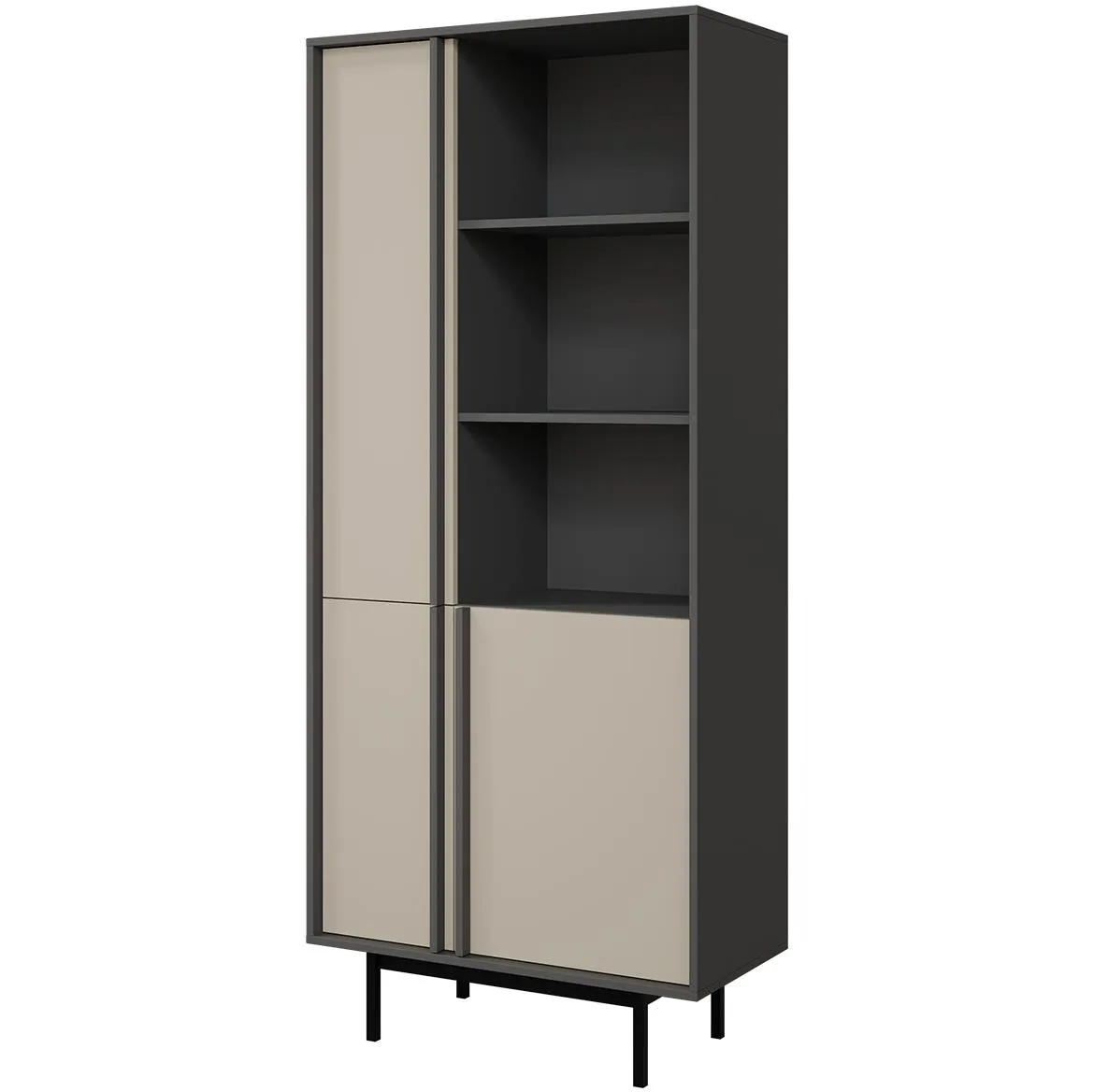 Alsy 2 polica 83x43x195 siva/bež