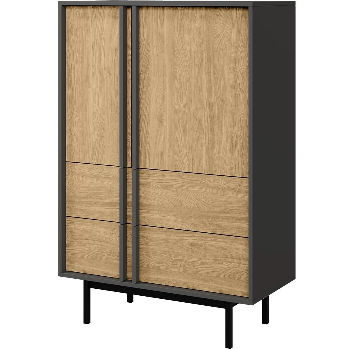 Alsy 5 Ormaric 83x43x127 siva/hrast