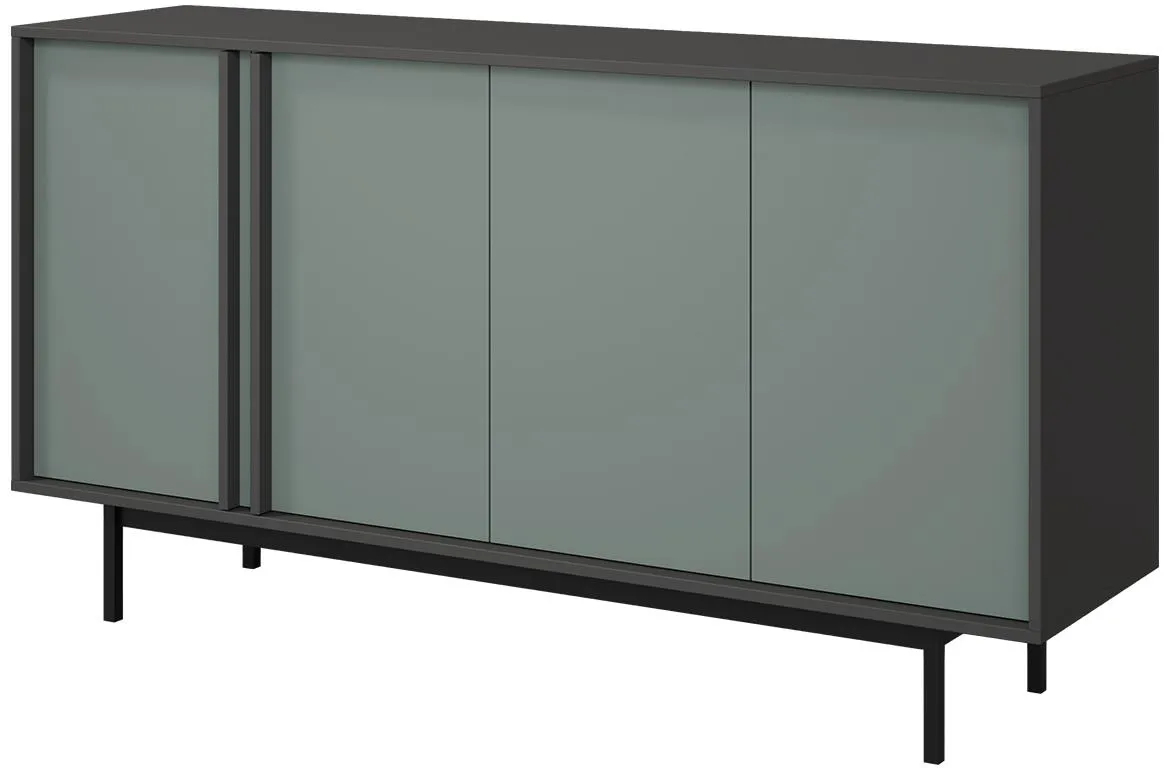 Alsy 6 komoda 163x43x87 siva/aloe zelena