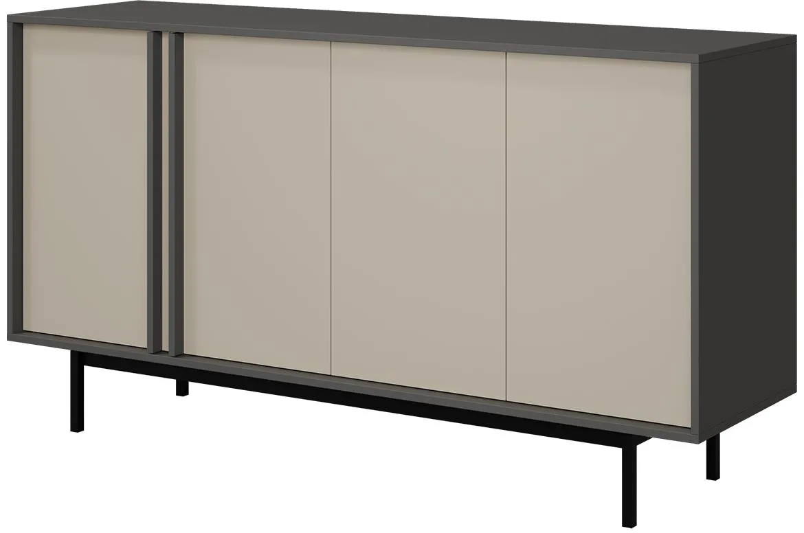 Alsy 6 komoda 163x43x87 siva/bež
