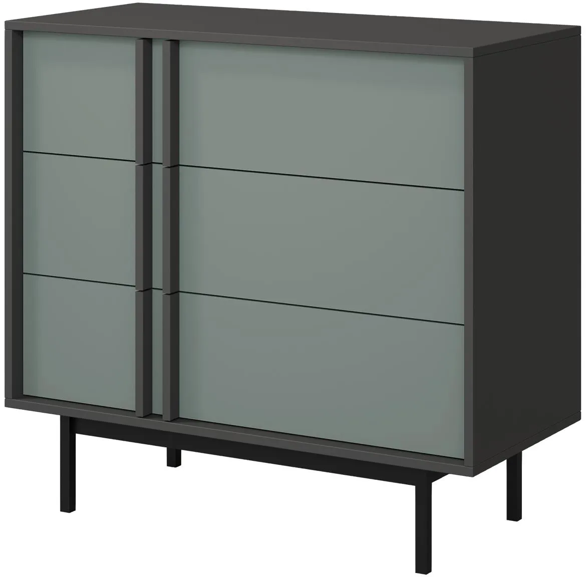 Alsy 8 komoda 93x43x87 siva/aloe zelena