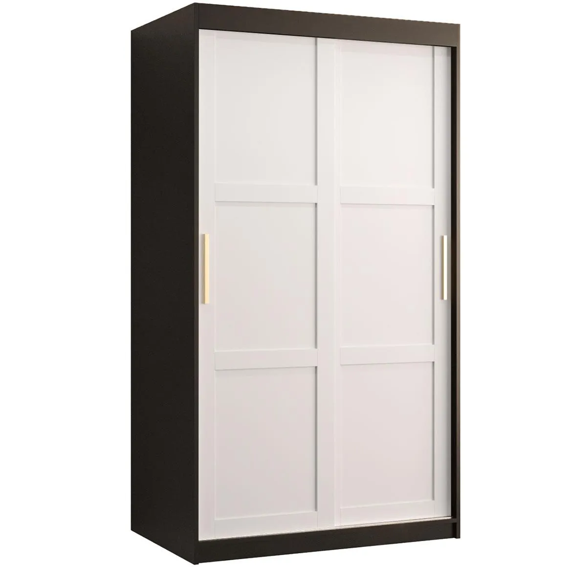 Amiro 1 klizni ormar 2 vrata 100x62x200 cm crno/beli