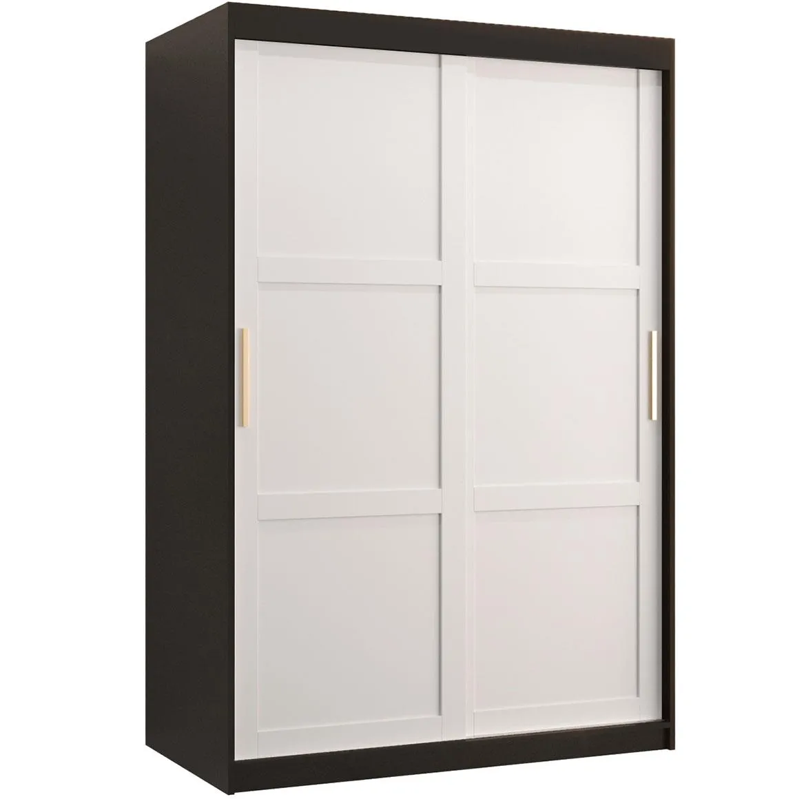 Amiro 1 klizni ormar 2 vrata 120x62x200 cm crno/beli