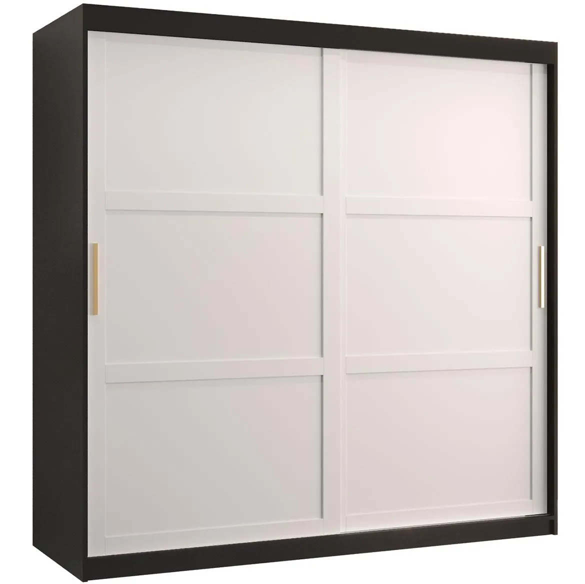 Amiro 1 klizni ormar 2 vrata 180x62x200 cm crno/beli