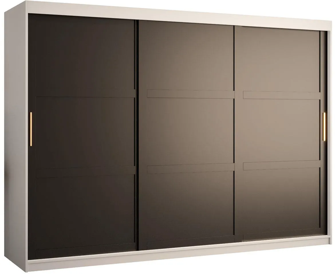 Amiro 1 klizni ormar 3 vrata 250x62x200 cm belo/crni