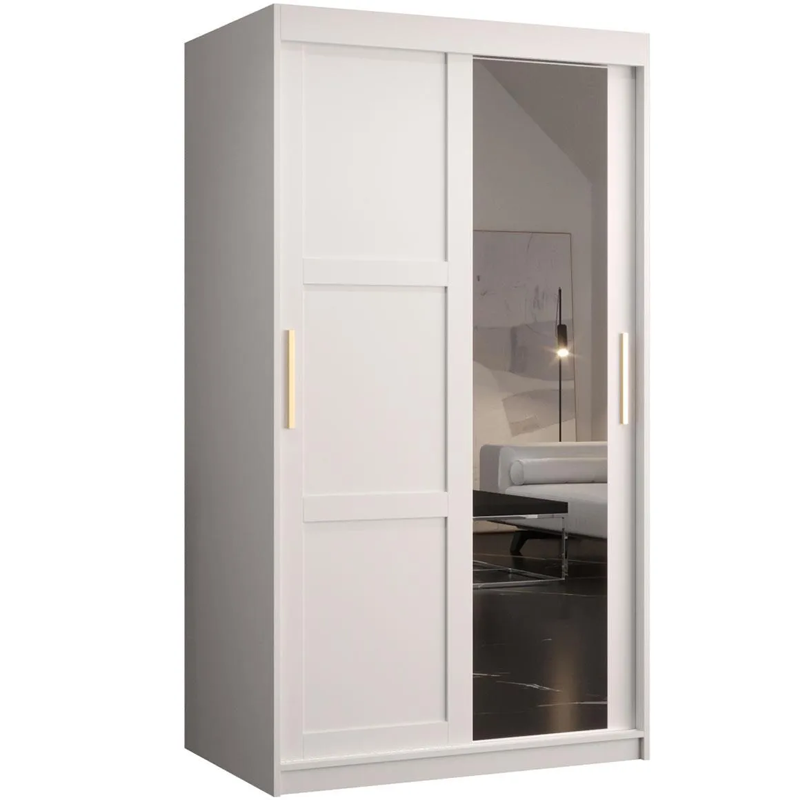 Amiro klizni ormar 2 vrata/ogledalo 100x62x200 cm beli