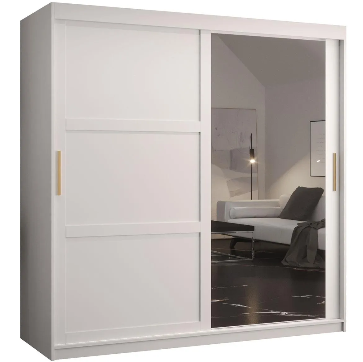 Amiro klizni ormar 2 vrata/ogledalo 180x62x200 cm beli