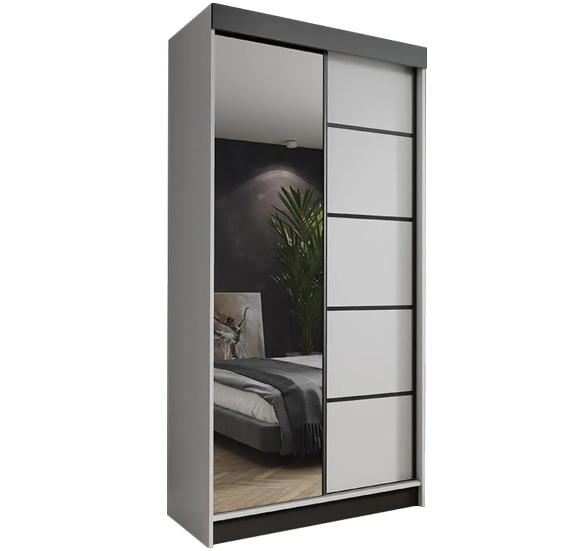 Amo ormar/ogledalo 2 vrata 100x59x200 beli