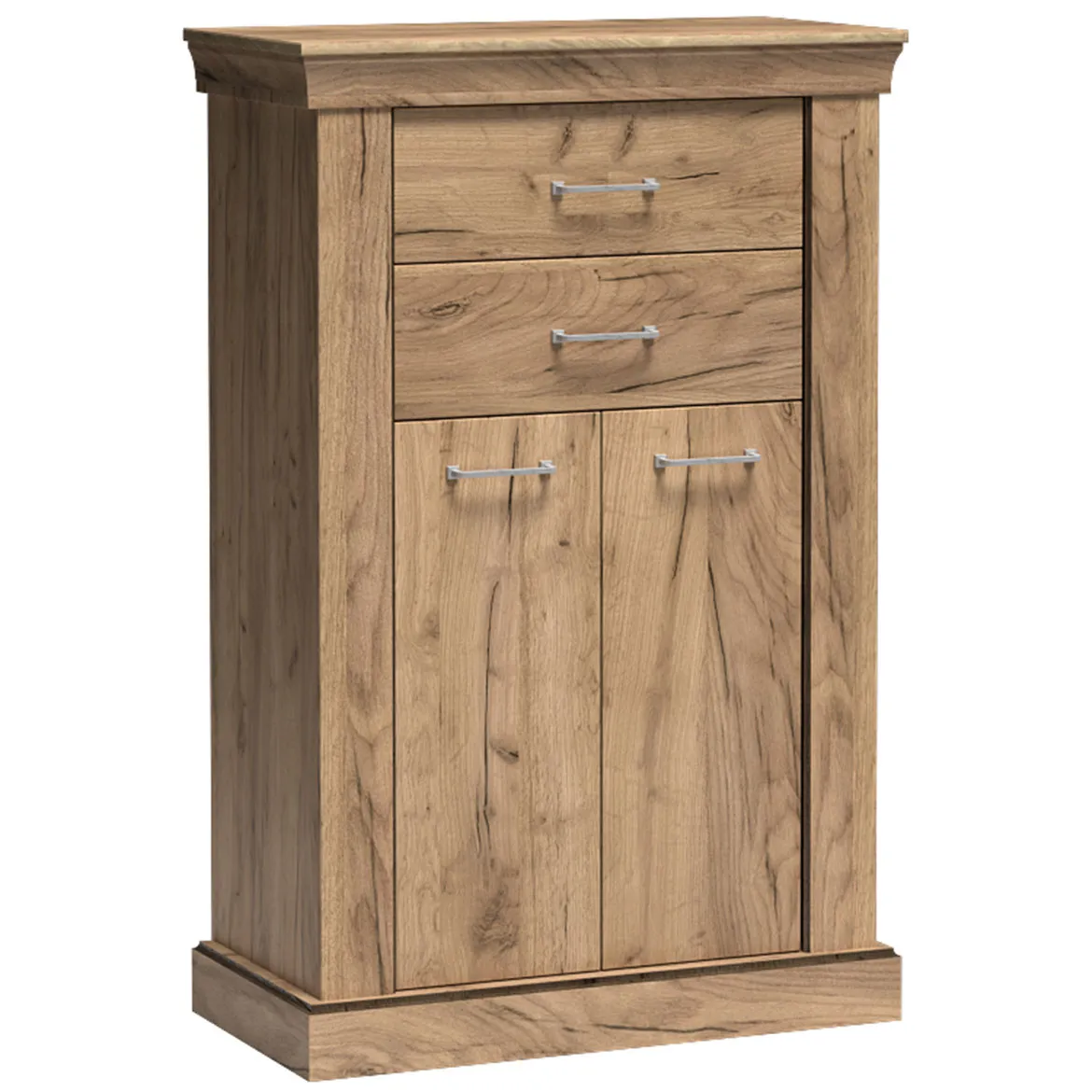 Antica komoda 2 vrata+4 fioke 82x42x127 zlatni hrast