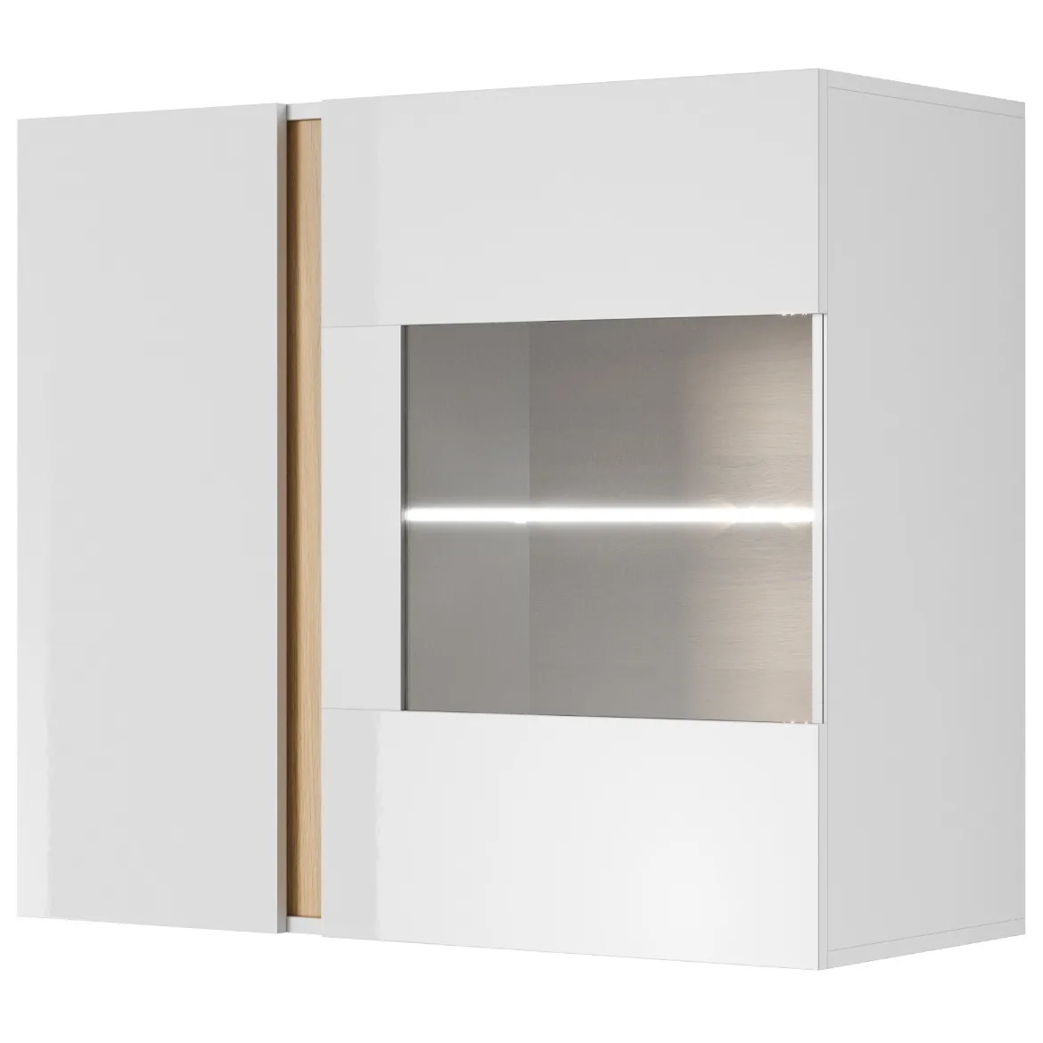 Arco viseca vitrina 2 vrata 965x40x825 bela sjaj/natur