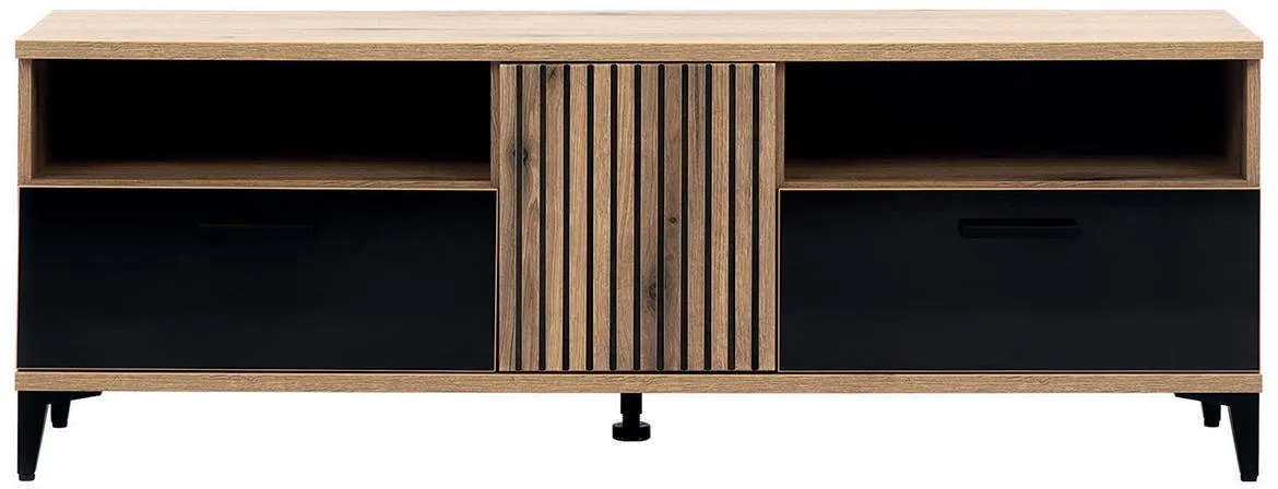 Aris As01 tv komoda 148x39x53 Hrast/Crna