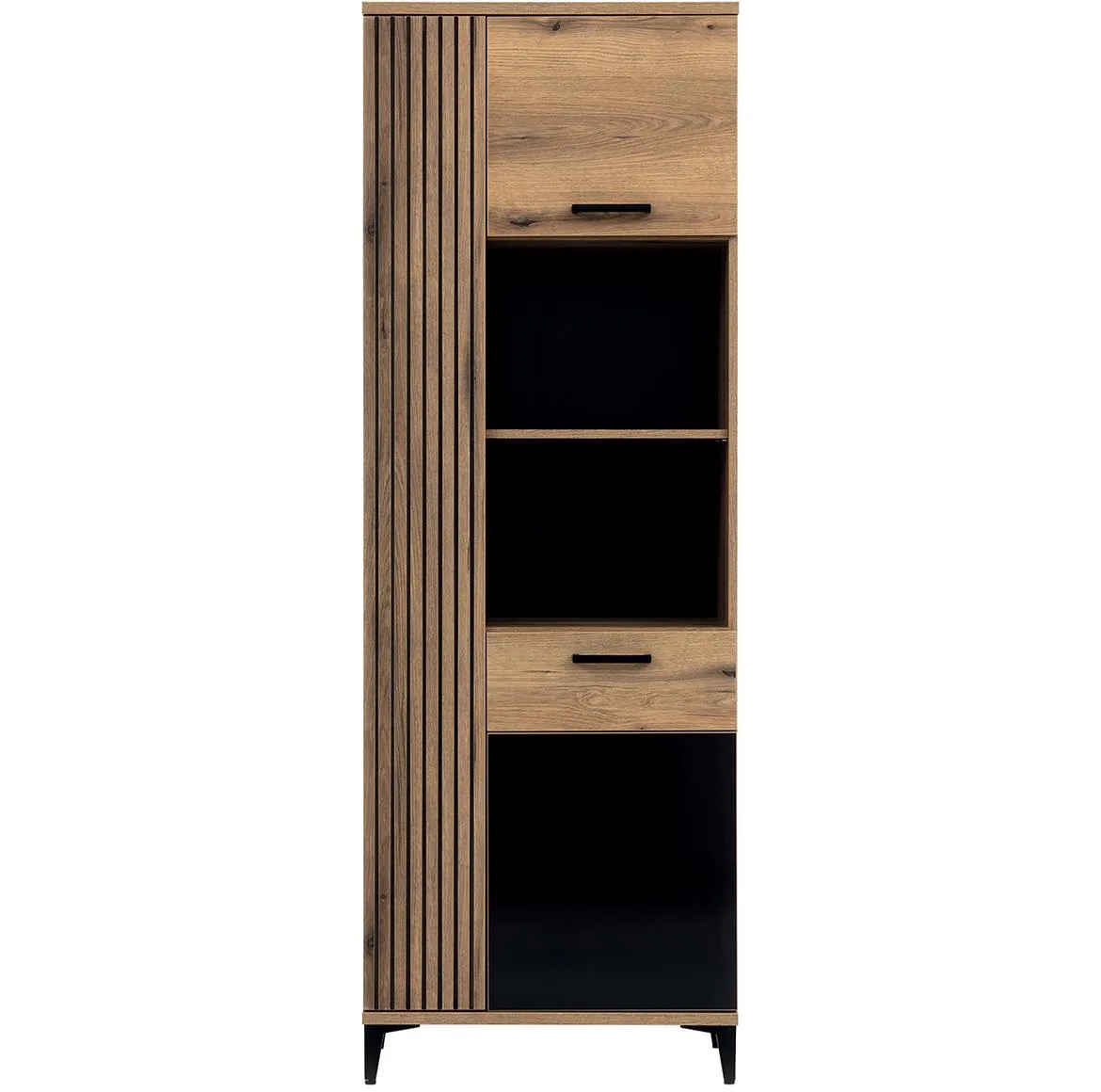 Aris As09 Polica 67,5x39x194 hrast/crna