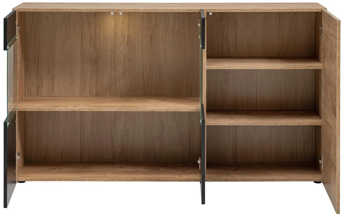 Aron Rzs Ar Sb Komoda 160x40x93 Ribbeck Hrast/Crna