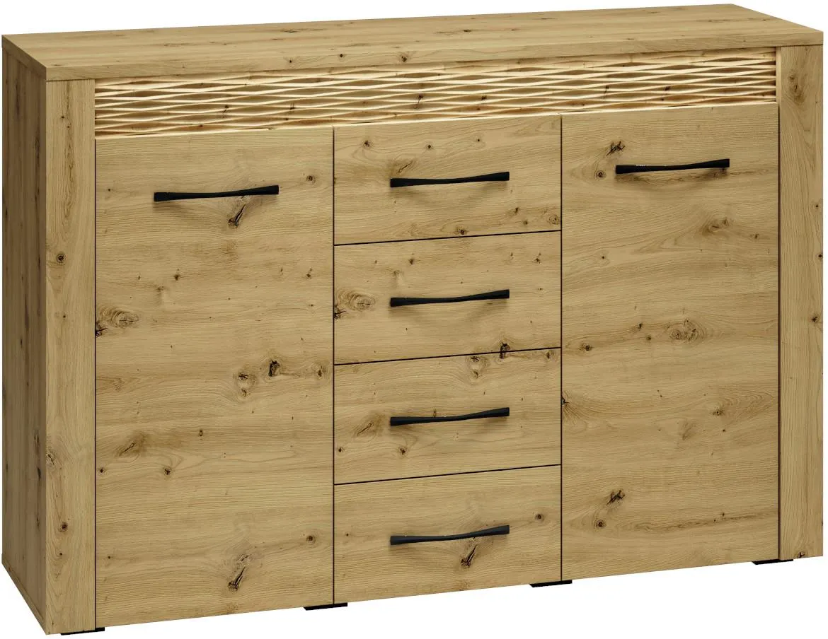 Artis 07 komoda 2vrata + 4fioke 138x40x94 Artisan hrast