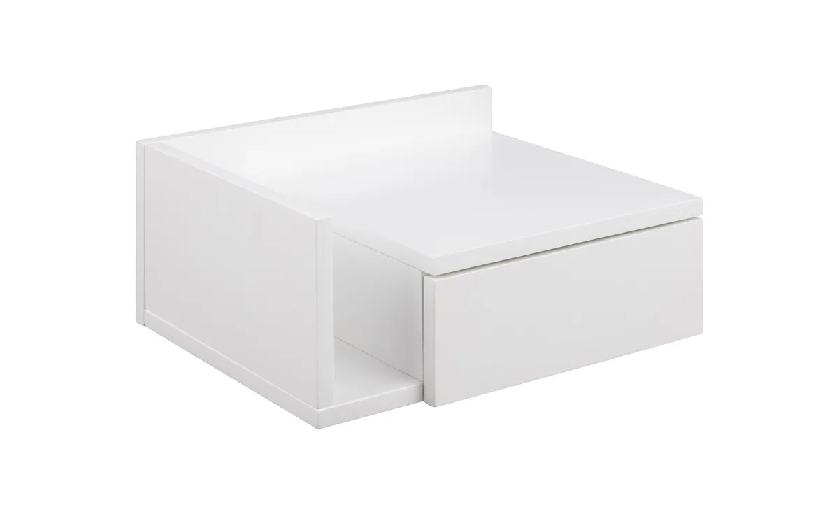Ashlan viseći noćni ormarić sa bočnom policom 40x32x17 cm beli