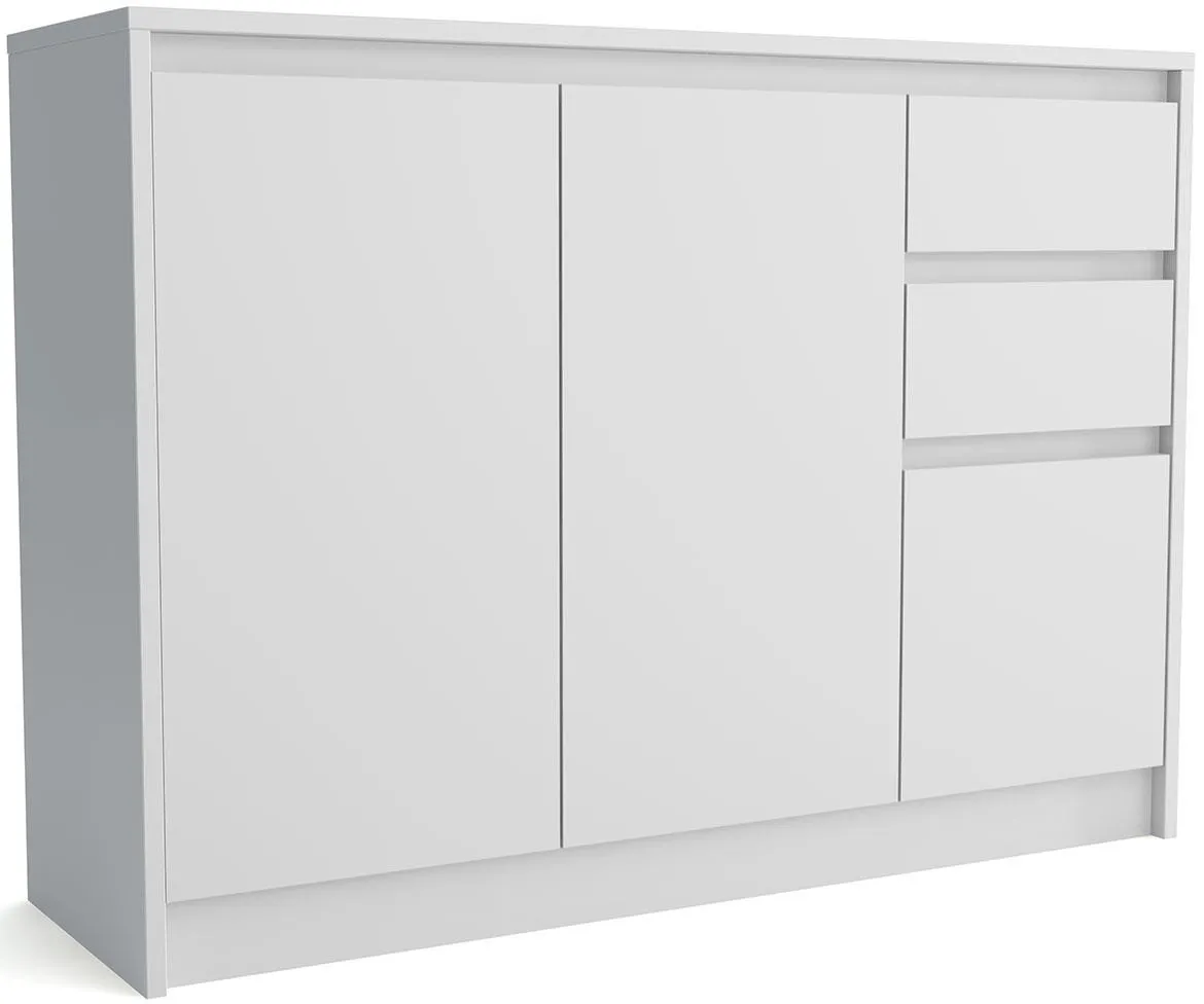 Ason komoda 3 vrata+2 fioke 112,5x35x82,5 bela