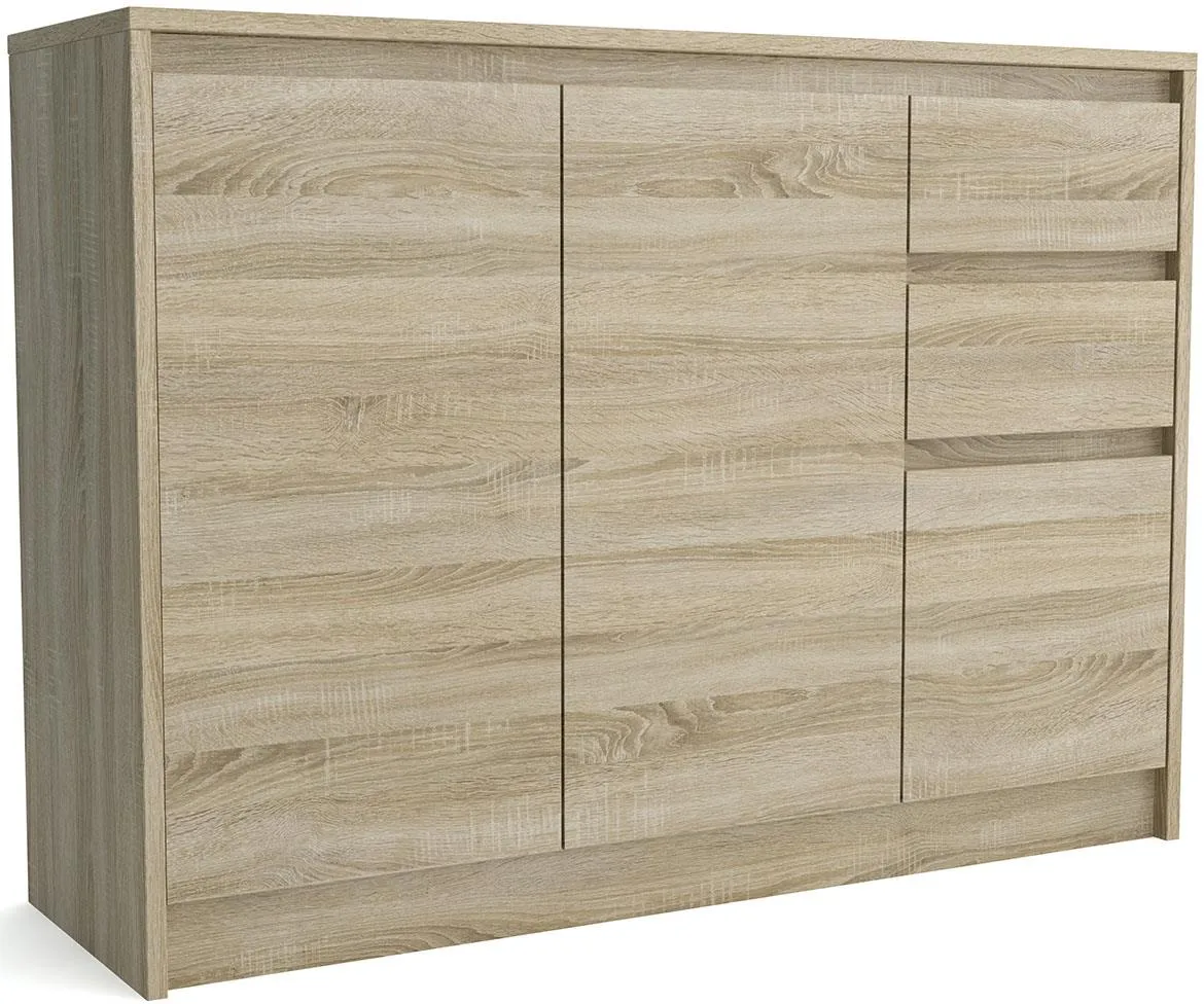 Ason komoda 3 vrata+2 fioke 112,5x35x82,5  natur (sonoma hrast)