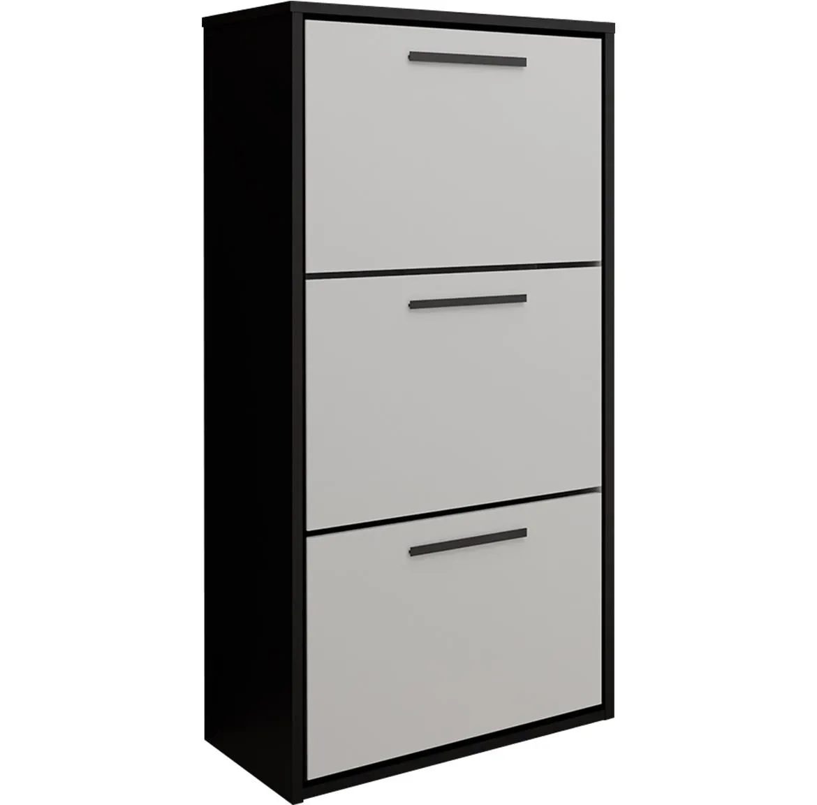 Asper ormaric za cipele 3vrata viseci 59x24x114,6 belo/crni