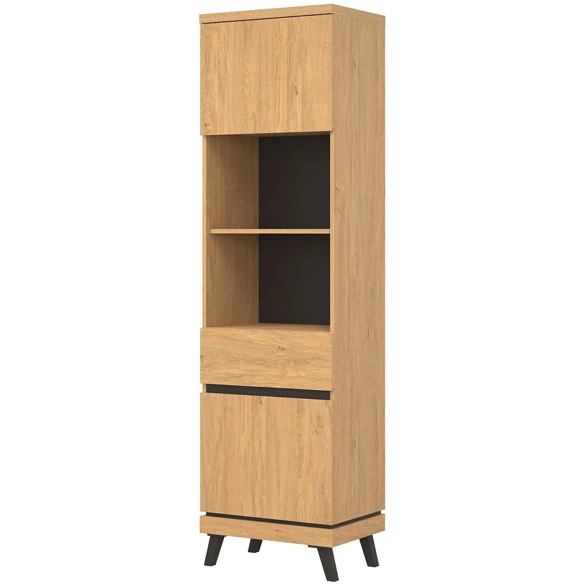 Ate At07 Polica 54,5x39x197 hrast/crna