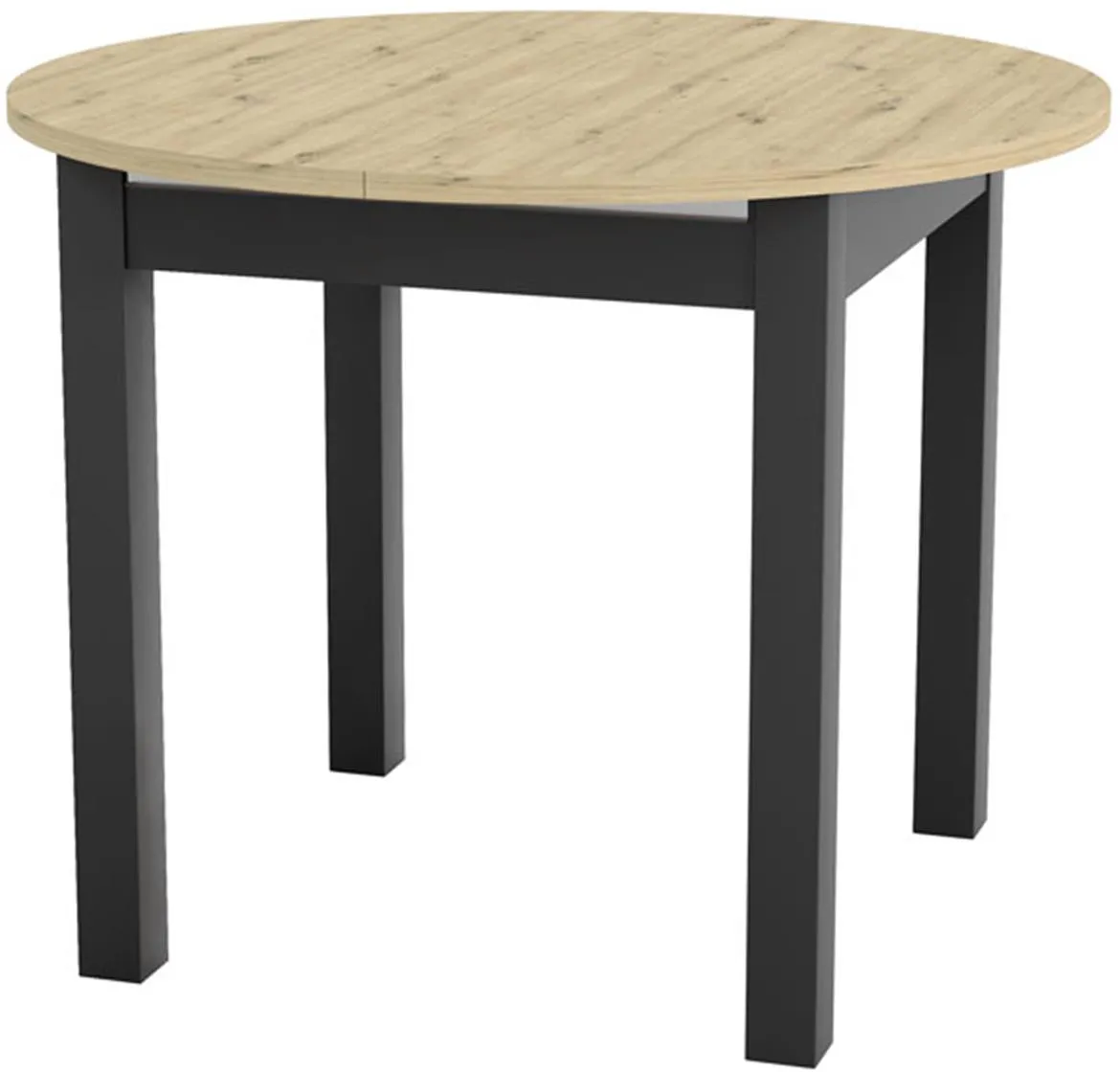 Aurora produživi sto 96x96x76 cm hrast/crna