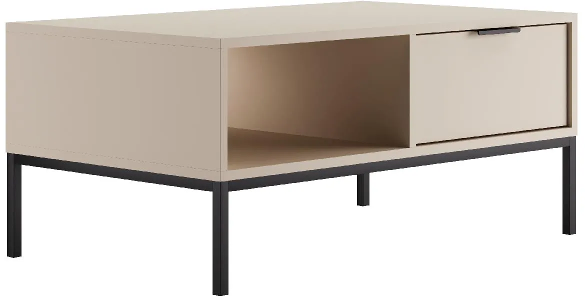 Austin klub sto 1 fioka 100x60x45,4 cm bež kašmir/crni