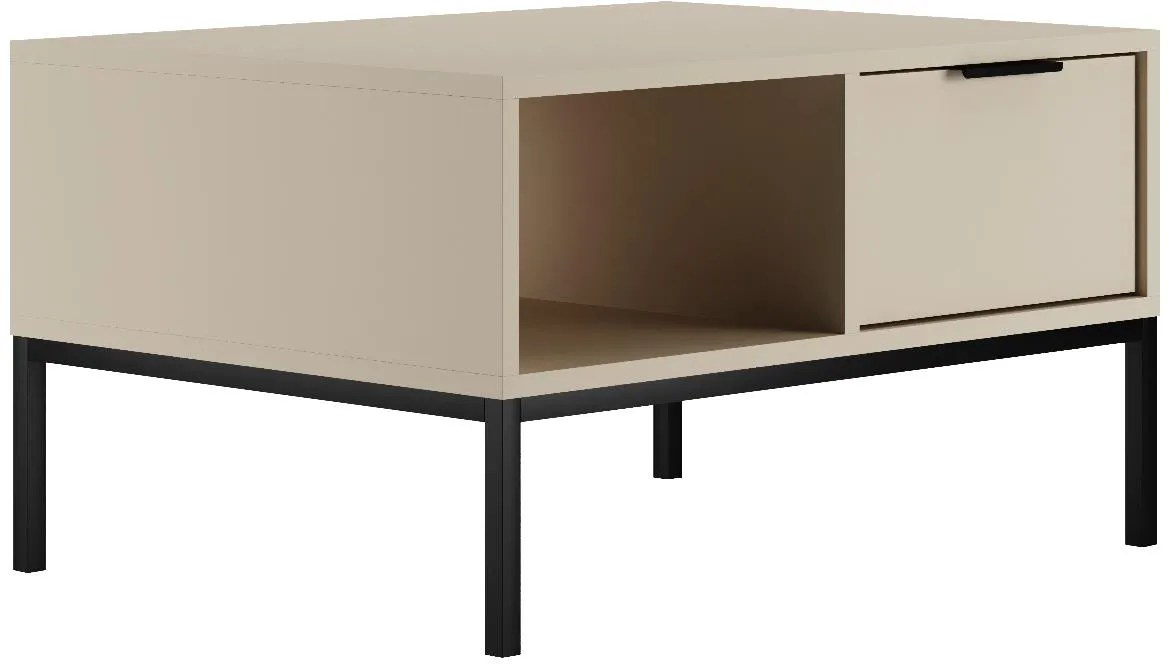 Austin klub sto 1 fioka 80x60x45,4 cm bež kašmir/crni
