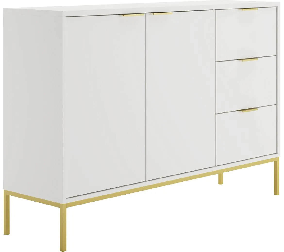 Austin komoda 3 fioke + 2 vrata 150x40x104 cm bela