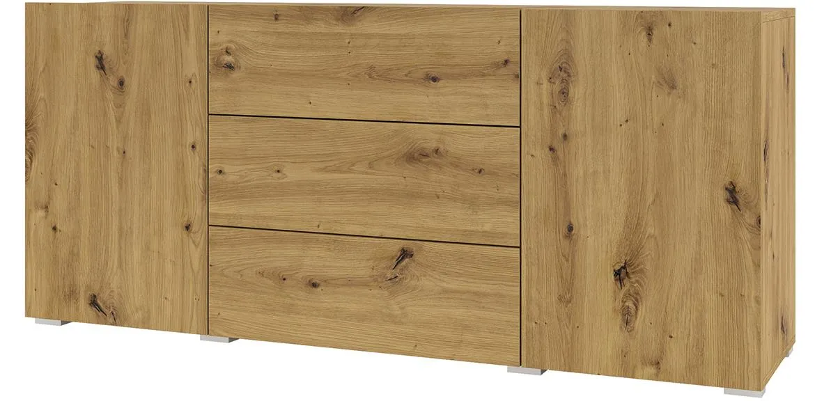 Ava 26 komoda 2 vrata+3 fioke 140x35x63 cm natur (artisan hrast)