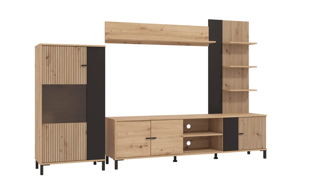 Avignon regal 263x40x167 cm artisan hrast/crna