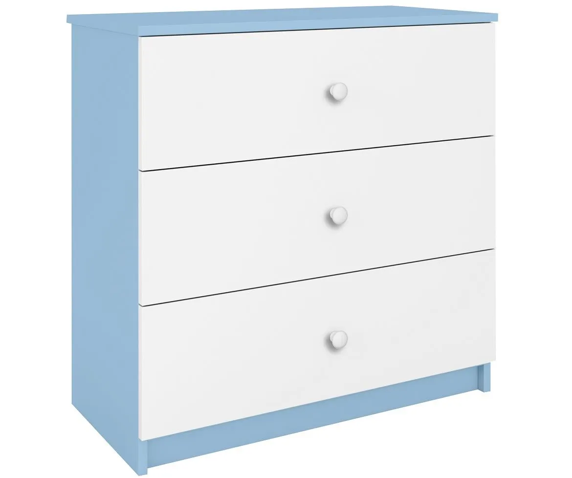 Babydreams komoda 3 fioke 81x41x80,5 cm bela/plava