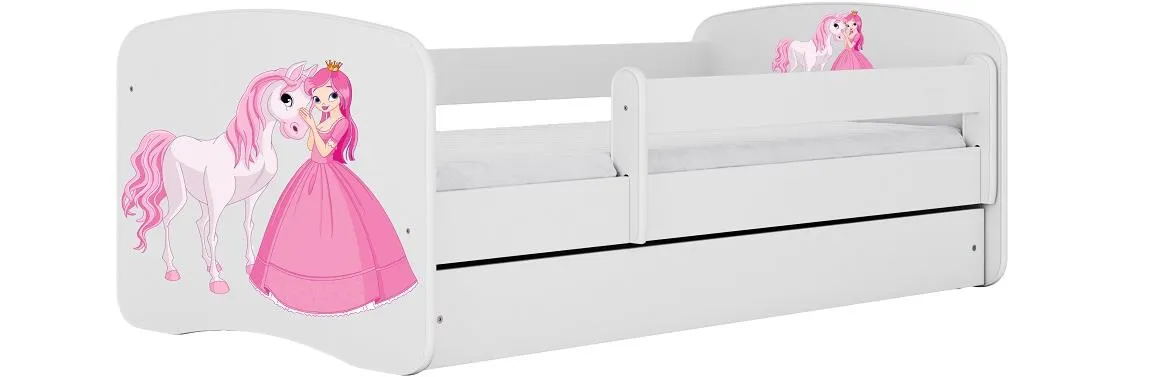 Babydreams krevet sa podnicom i dušekom 90x184x61 cm beli/print princeze 1