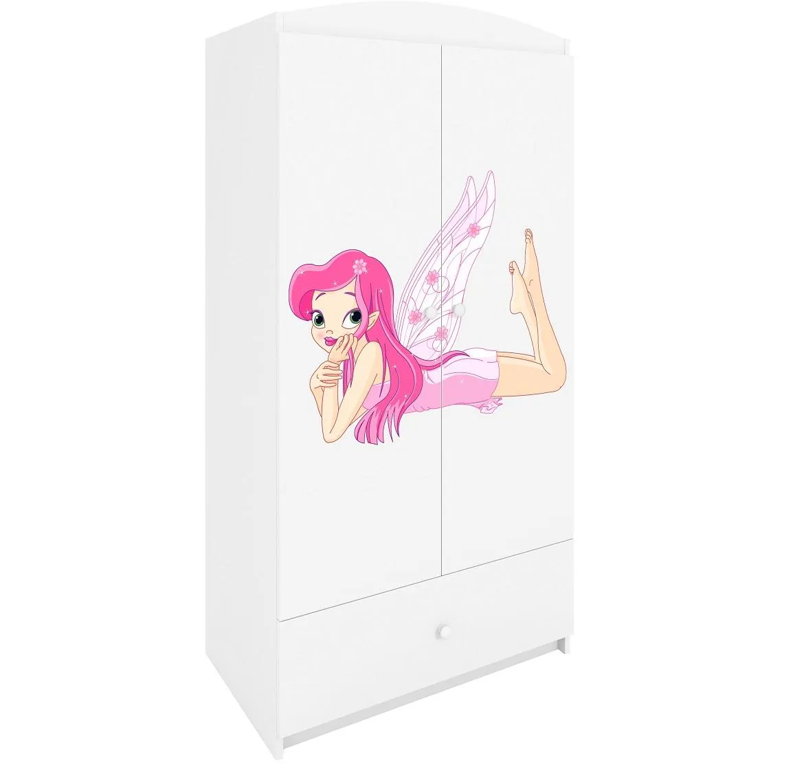 Babydreams ormar 2 vrata+1 fioka 90x57x187 cm beli/print vile