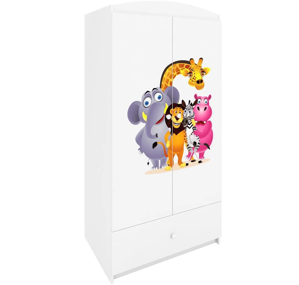 Babydreams ormar 2 vrata+1 fioka 90x57x187 cm beli/print zoo