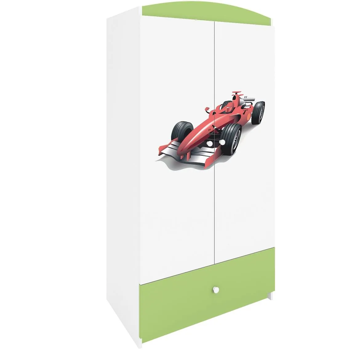 Babydreams ormar 2 vrata+1 fioka 90x57x187 cm beli/zeleni/print formula