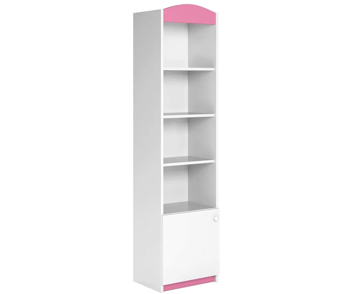 Babydreams polica 1 vrata+4 otvora 46x36x180,5 cm belo/roze