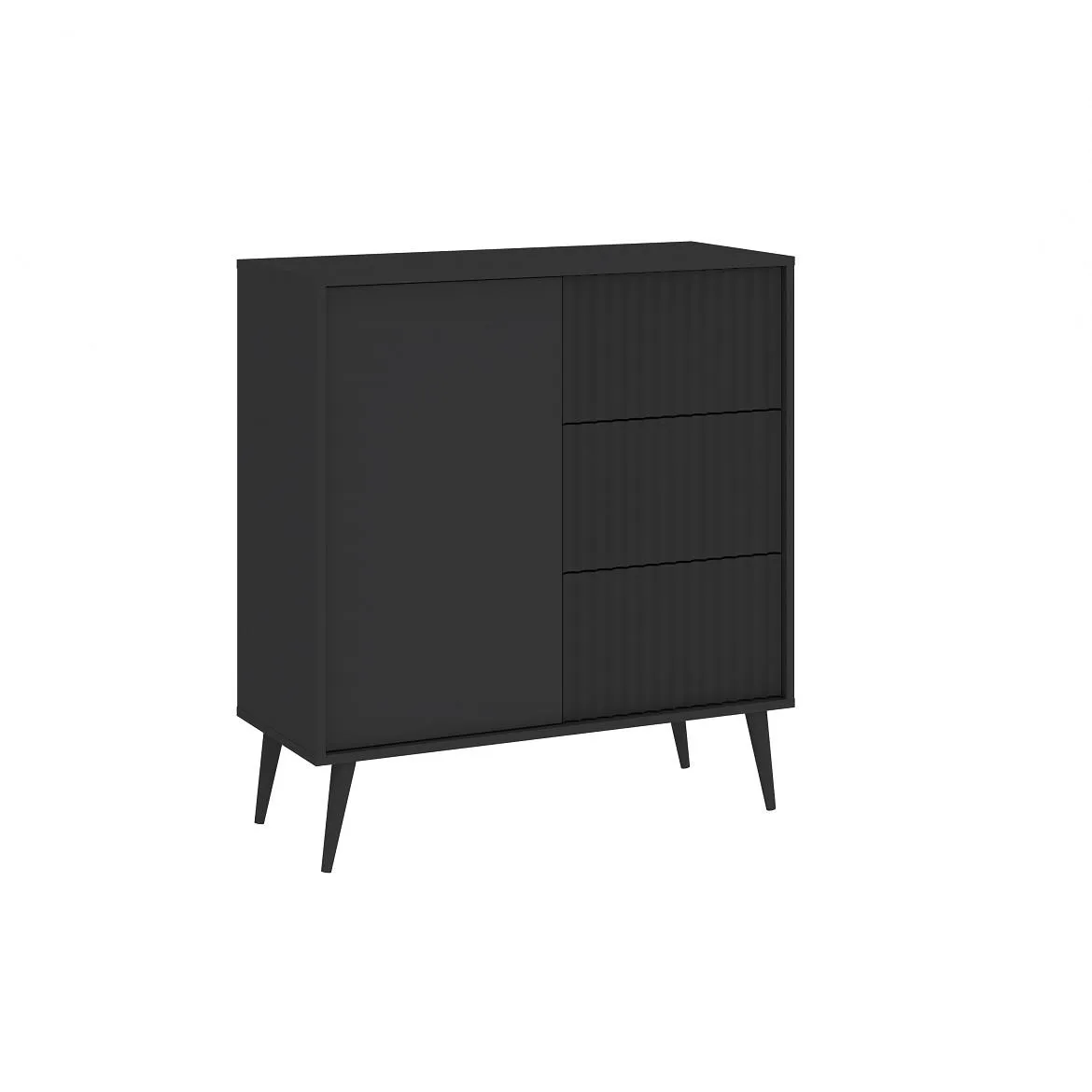 Barcelona 1D3S  komoda 1vrata+3fioke 90x40x98 antracit