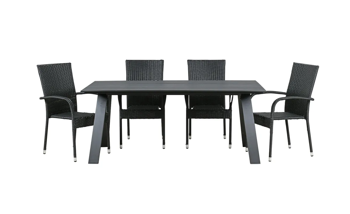 Bari stolica sa rukonaslonima 56x64x95 cm crna