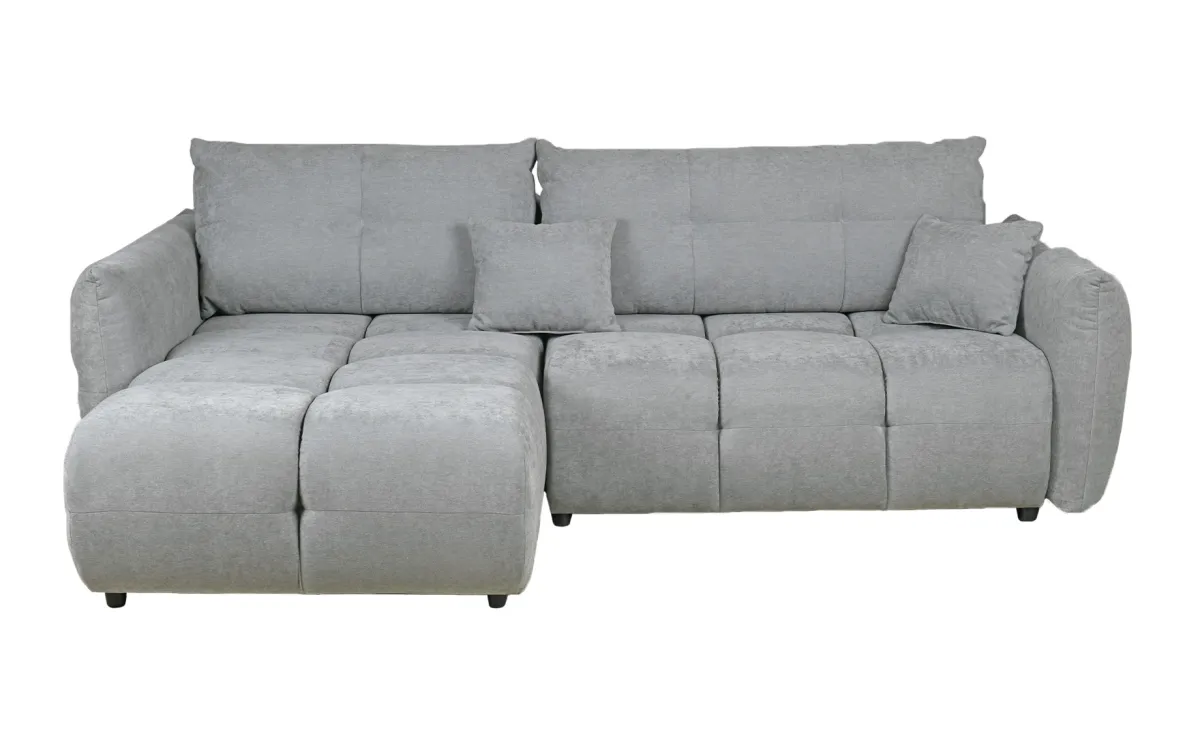 Base ugaona garnitura sa ležajem 257x177x88 cm siva univerzalna