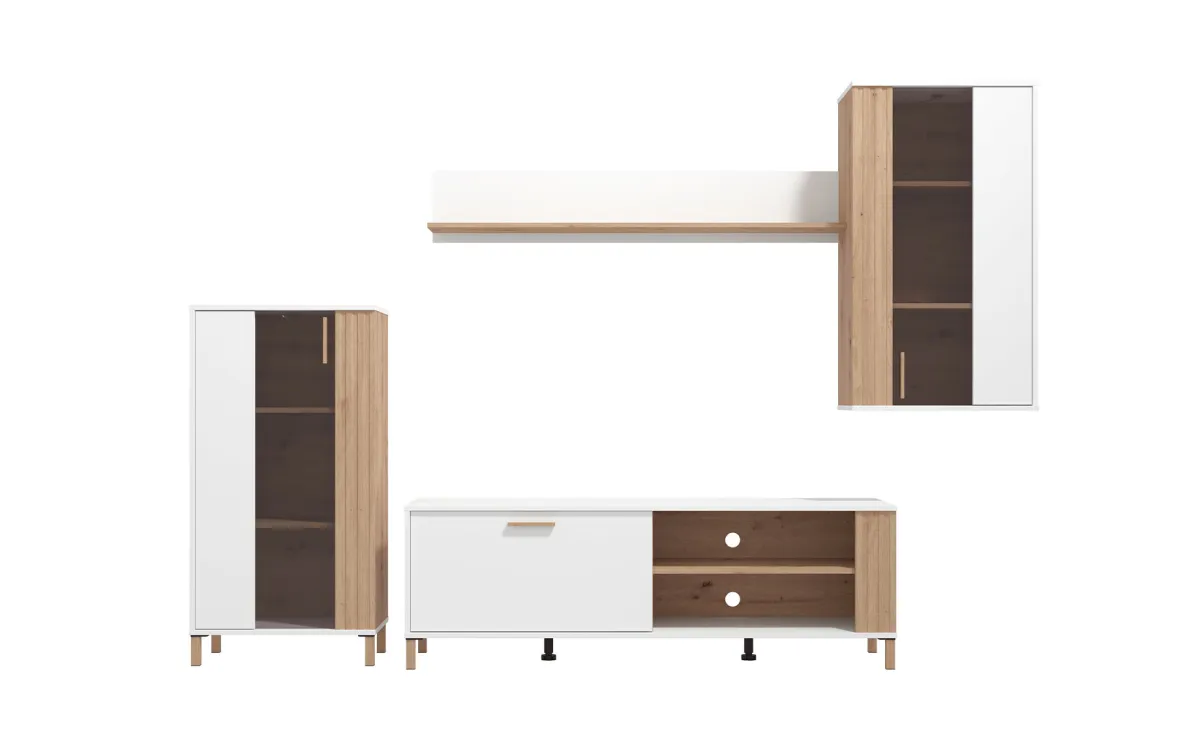 Bastia regal  280,5x40x170 cm artisan hrast / bela