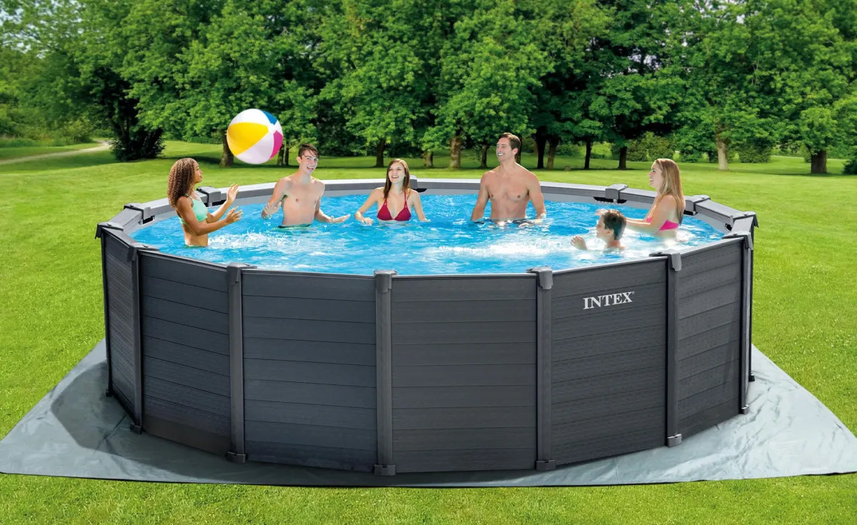 Bazen Intex Graphite Gray Panel 4.78x1.24m s priborom 26384NP