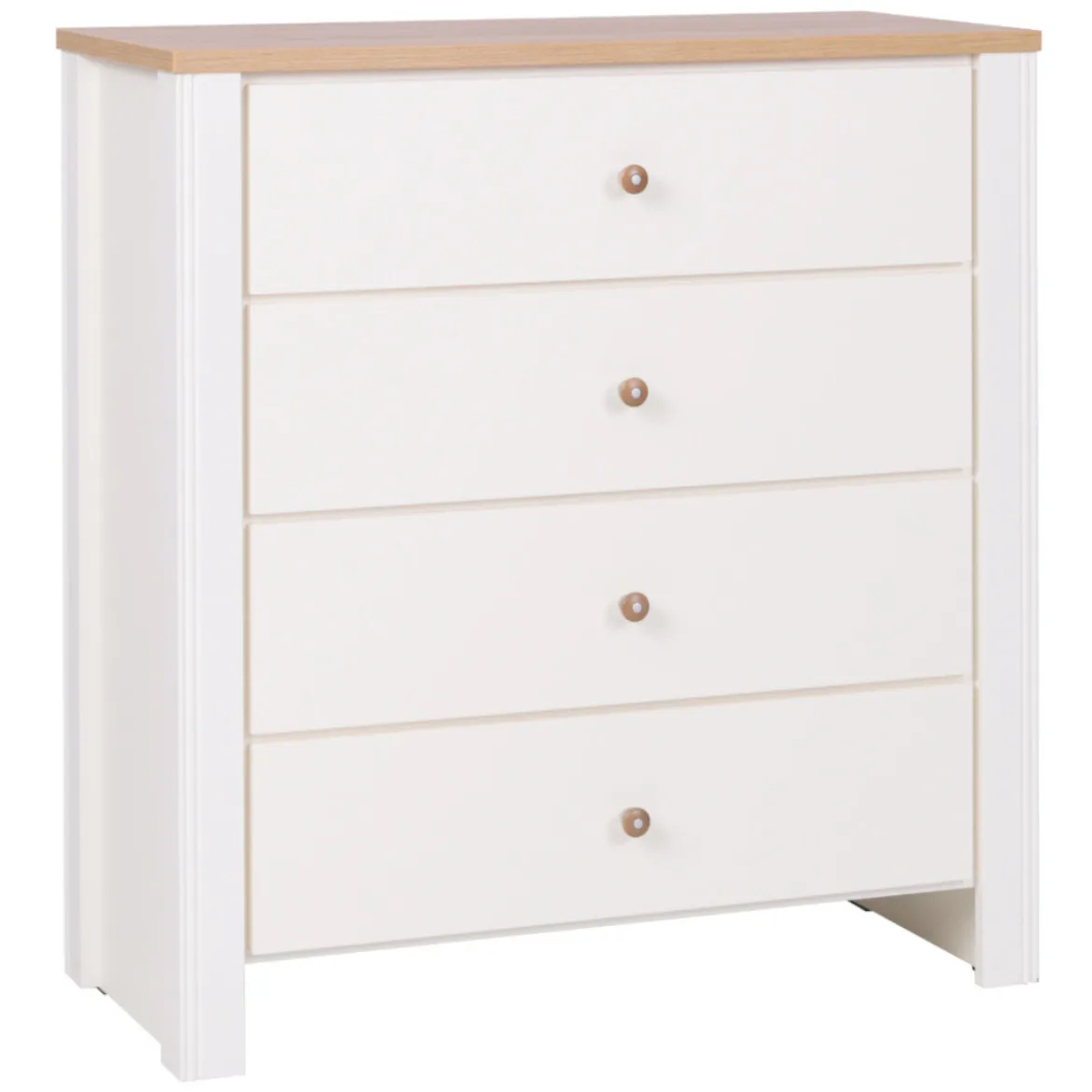 Berg komoda 4 fioke 94x41x98 cm bela/hrast