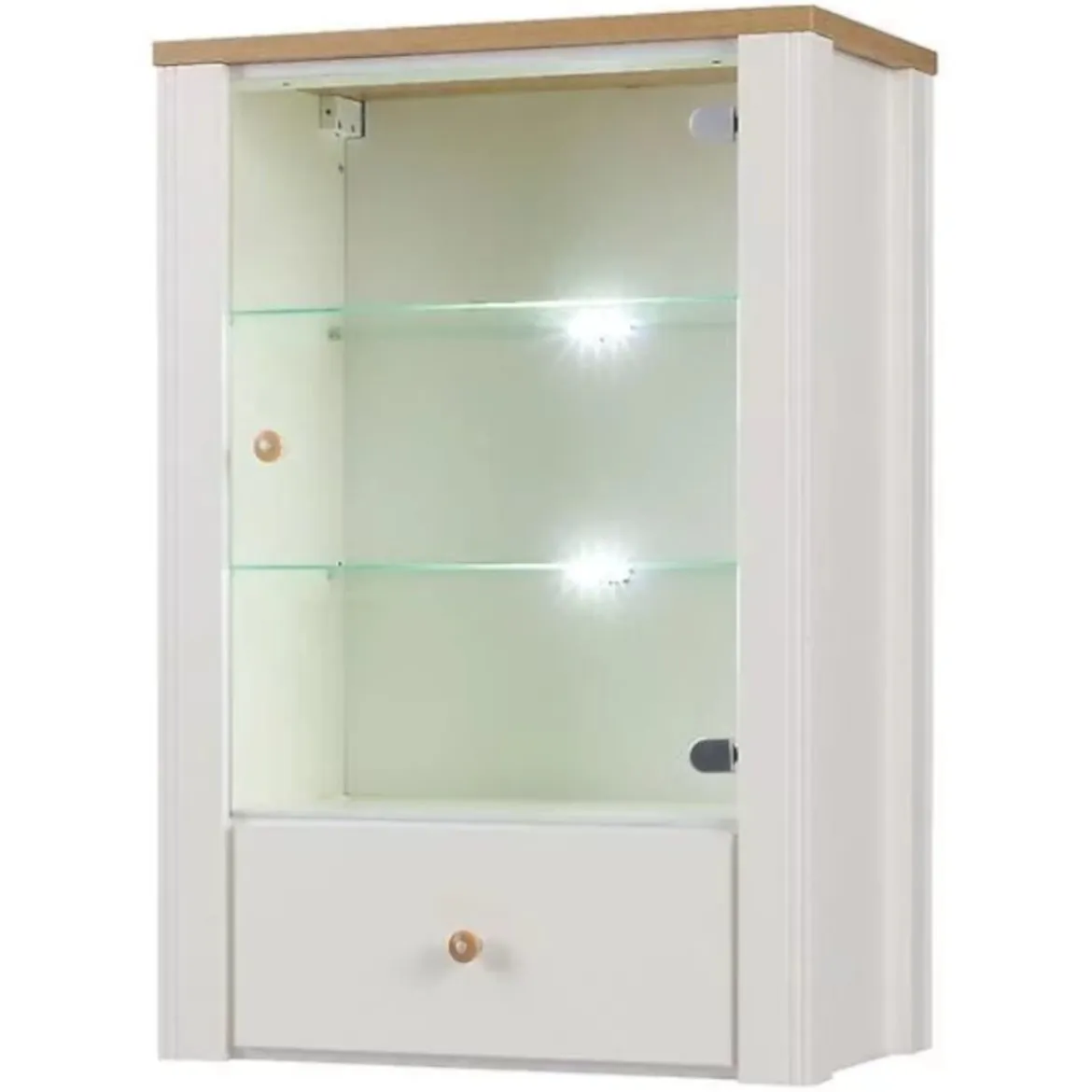Berg polica 1 vrata+1 fioka 63x35x92 bela/hrast