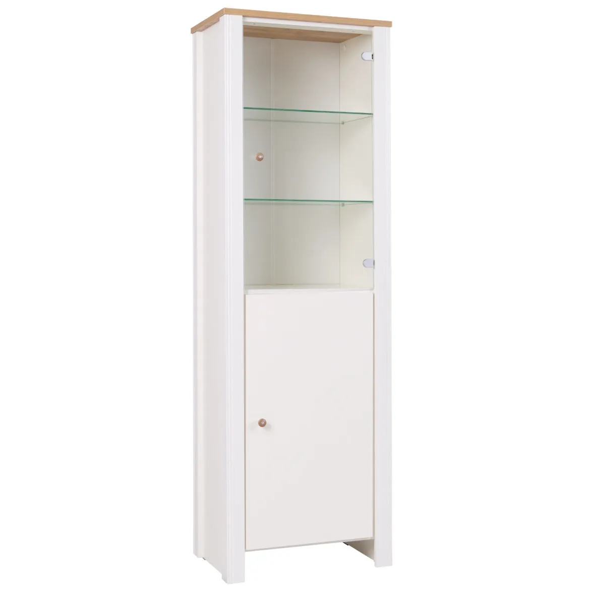 berg vitrina desna 2 vrata 65x41x201 bela/hrast