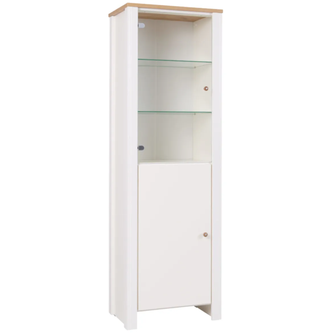 berg vitrina leva 2 vrata 65x41x201 bela/hrast