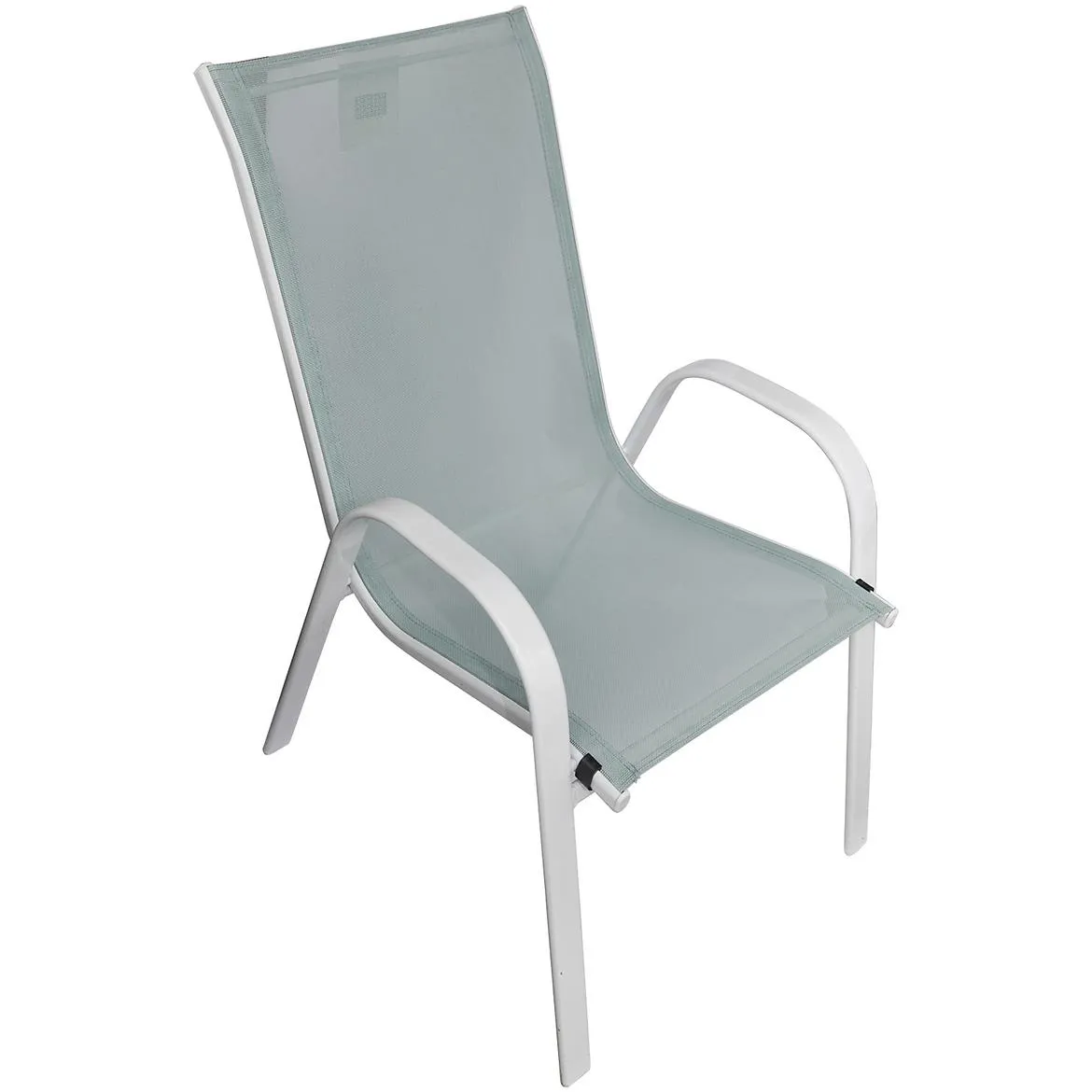 Bergen stolica 54x68x93 cm beli  metal / sivi tekstil