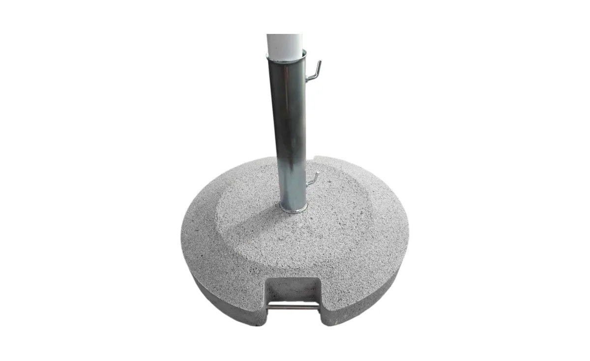 Betonska okrugla baza sa metalnom cevi D60x9 cm