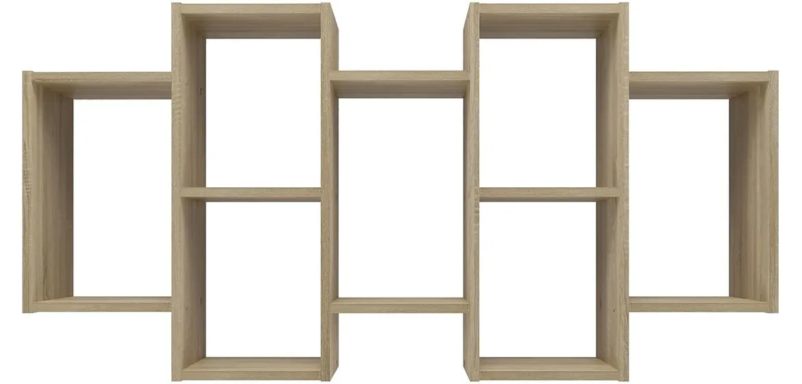 Bilbao zidna polica 7 otvora 129,5x20x65 cm natur (sonoma hrast)